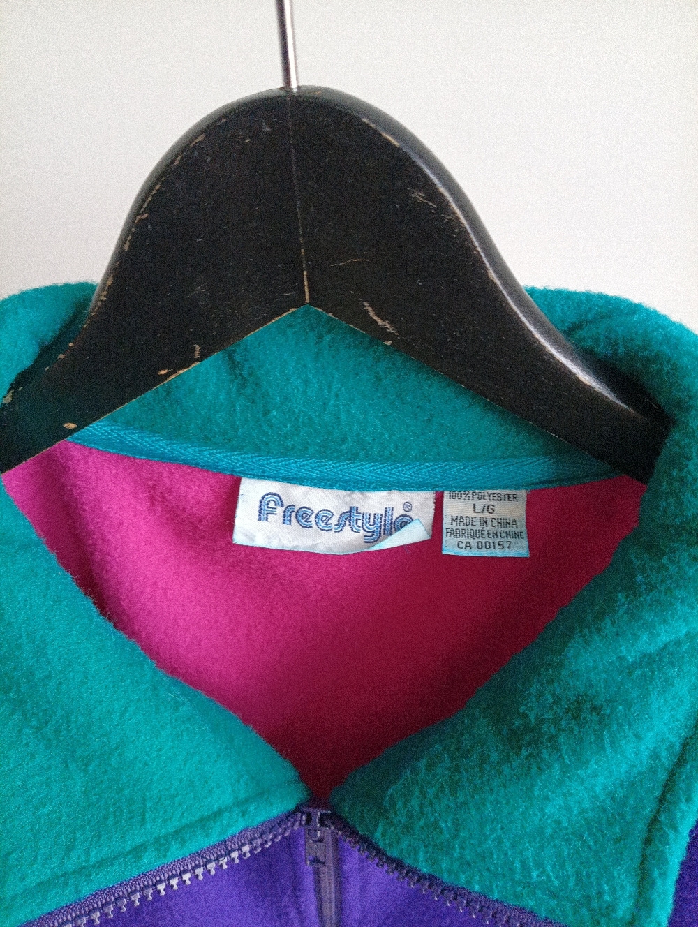 Vintage 90s Freestyle Neon Colorblock Fleece 1/2 Zip Pullover - Picture 4 of 4
